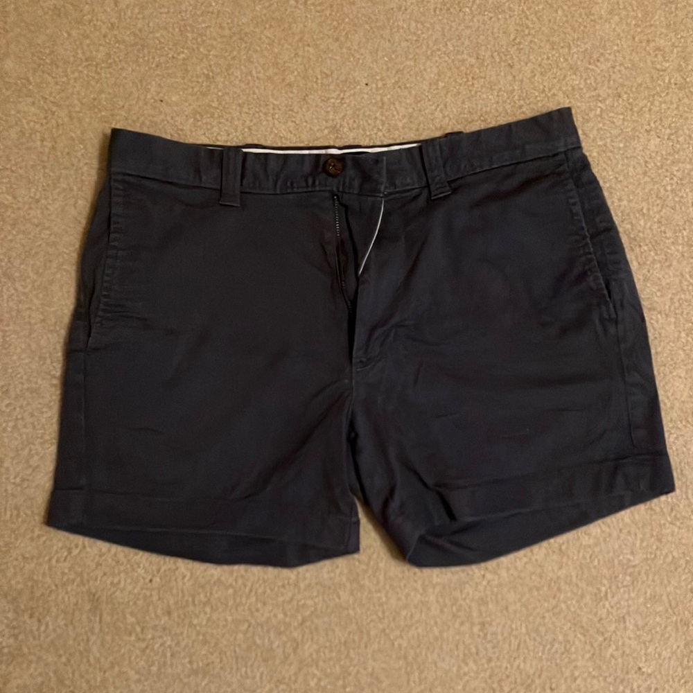 J. Crew Dark Blue Flat Front Shorts with Classic Design